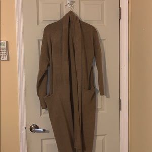 Long brown cardigan